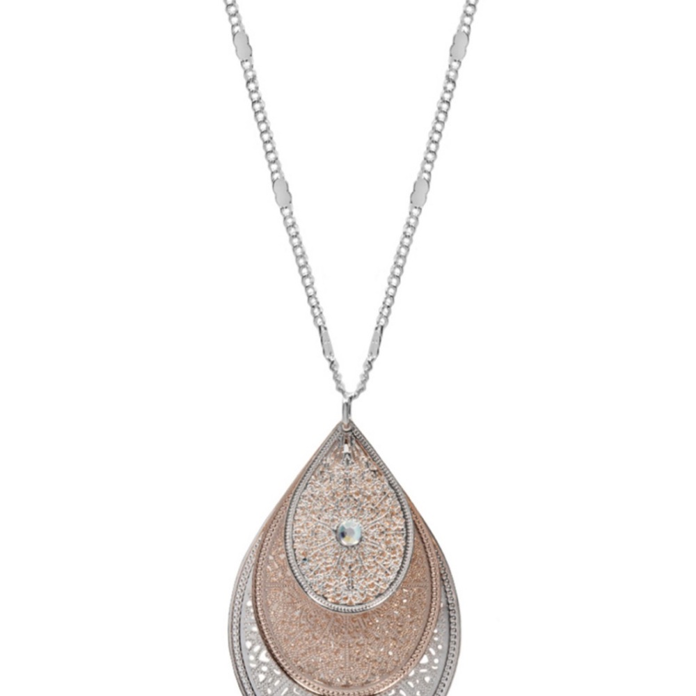 Lauren Conrad Necklace & Earrings Set – Silver Tone / Rose Gold Tone - Picture 6 of 7
